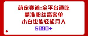 萌宠赛道，全平台通吃，精准粉丝高客单，小白也能轻松月入5k-网创项目总站