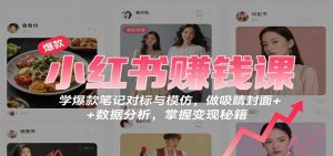 小红书赚钱课:学爆款笔记对标与模仿,做吸睛封面 + 数据分析,掌握变现秘籍-网创项目总站