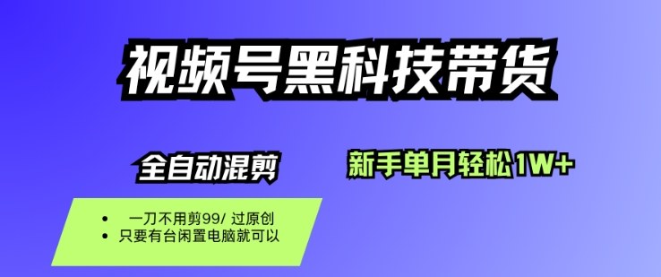 视频号黑科技短视频带货，新手一个月也1W+，纯搬运一刀不用剪，零投入【揭秘】-网创项目总站