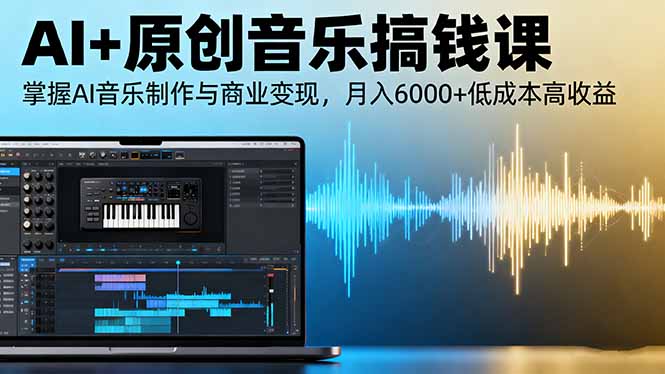 AI+原创音乐搞钱课：掌握AI音乐制作与商业变现，月入6000+低成本高收益-网创项目总站