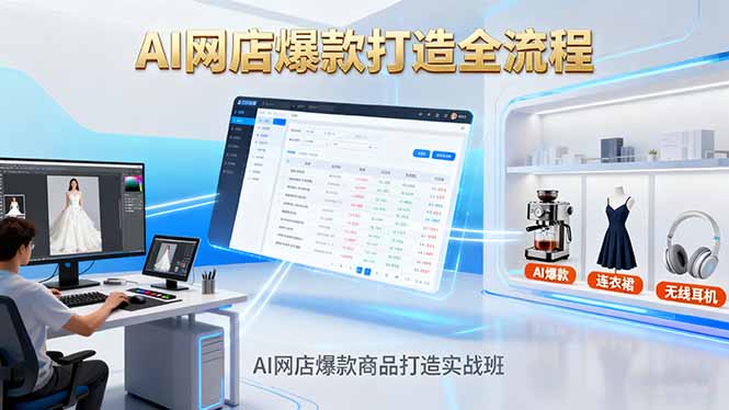 AI网店爆款商品打造实战班：AI技术实现商品图智能处理，快速搭建AI网店-网创项目总站
