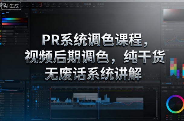 PR系统调色课程，视频后期调色，纯干货无废话系统讲解-网创项目总站