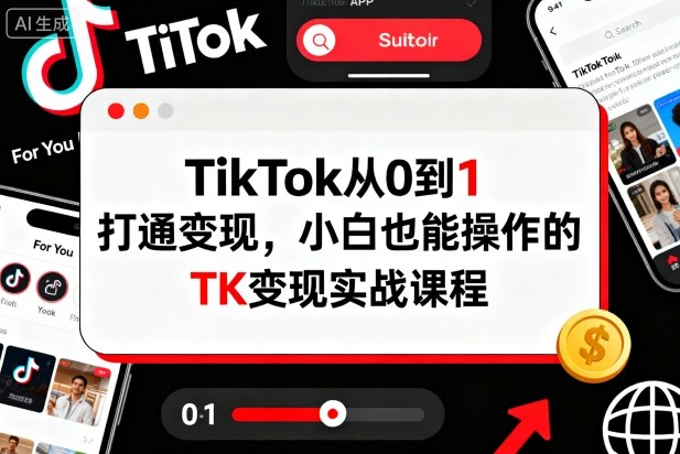 TikTok从0到1打通变现，小白也能操作的TK变现实战课程-网创项目总站