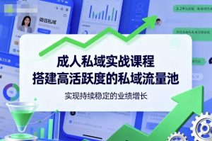 成人私域实战课程，搭建高活跃度的私域流量池，实现持续稳定的业绩增长-网创项目总站