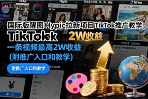 国际版醒图Hypic拉新项目TikTok推广教学，一条视频最高2W收益(附推广入口和教学)-网创项目总站