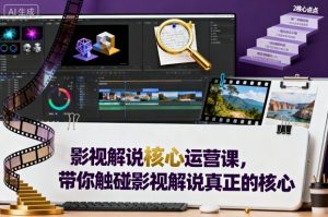 影视解说核心运营课，带你触碰影视解说真正的核心-网创项目总站