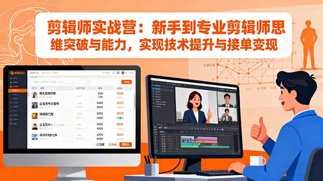 剪辑师实战营：新手到专业剪辑师思维突破与能力，实现技术提升与接单变现-网创项目总站