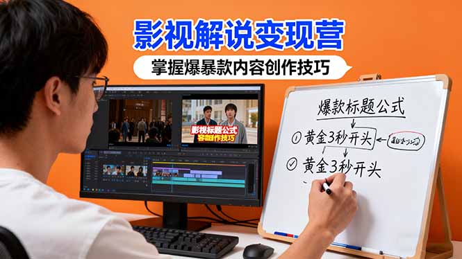影视解说变现营：通过30+实战案例爆款内容创作技巧，掌握影视解说盈利密码-网创项目总站