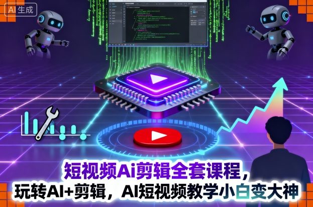 短视频Ai剪辑全套课程，玩转AI+剪辑，AI短视频教学小白变大神-网创项目总站