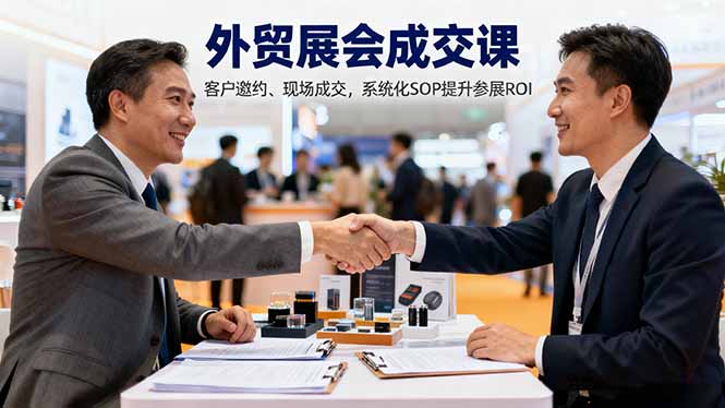 外贸展会成交课，含目标制定、客户邀约、现场成交，系统化SOP提升参展ROI-网创项目总站
