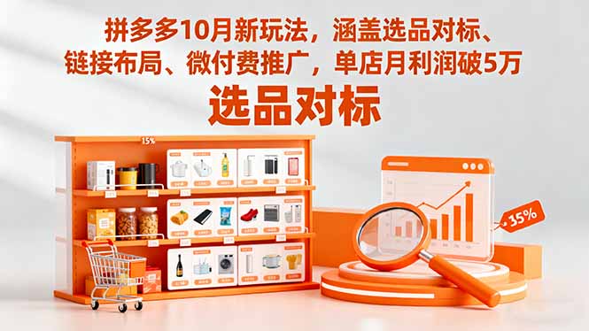 拼多多10月新玩法，涵盖选品对标、链接布局、微付费推广，单店月利润破5万-网创项目总站
