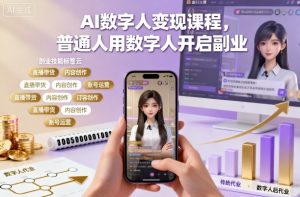 AI数字人变现课程，普通人用数字人开启副业-网创项目总站