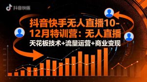 抖音快手无人直播10-12月特训营：无人直播天花板技术+流量运营+商业变现-网创项目总站