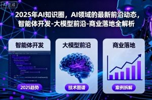 2025年AI知识圈，AI领域的最新前沿动态，智能体开发-大模型前沿-商业落地全解析-网创项目总站