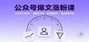 公众号爆文涨粉课：从内容方向设计到爆文写作，数据解读和商业模式布局-网创项目总站