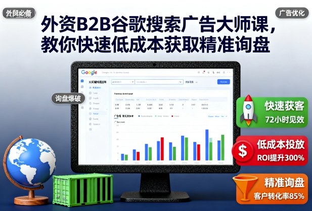 外资B2B谷歌搜索广告大师课，教你快速低成本获取精准询盘-网创项目总站
