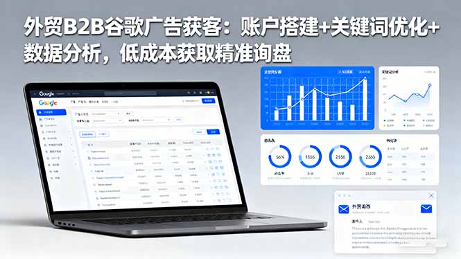 外贸B2B 谷歌广告获客：账户搭建+关键词优化+数据分析 低成本获取精准询盘-网创项目总站
