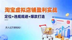 淘宝虚拟店铺盈利实战：定位+违规规避+爆款打造，月入过万很轻松！-网创项目总站