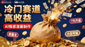 公众号冷门赛道，用AI做情感漫画，7天开通流量主，操作简单，小白可玩-网创项目总站