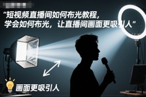 短视频直播间如何布光教程,学会如何布光,让直播间画面更吸引人-网创项目总站