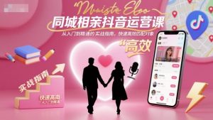 同城相亲抖音运营课，从入门到精通的实战指南，快速高效匹配对象-网创项目总站