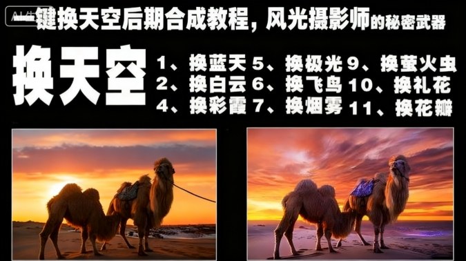 一键换天空后期合成教程，风光摄影师的秘密武器-网创项目总站