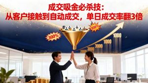 吸金成交营销必杀技：从客户接触到自动成交，单日成交率翻3倍-网创项目总站