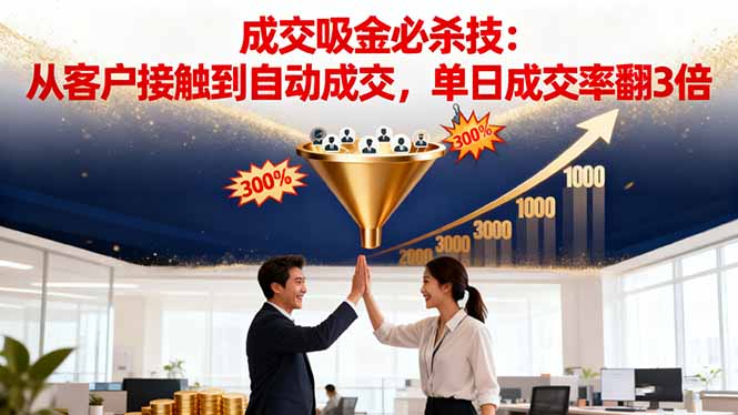 吸金成交营销必杀技：从客户接触到自动成交，单日成交率翻3倍-网创项目总站