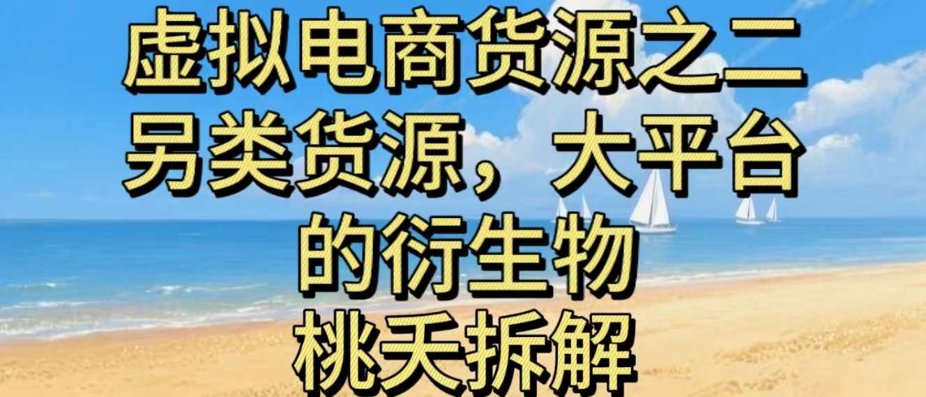虚拟电商之二—另类的货源，大平台的衍生物-网创项目总站
