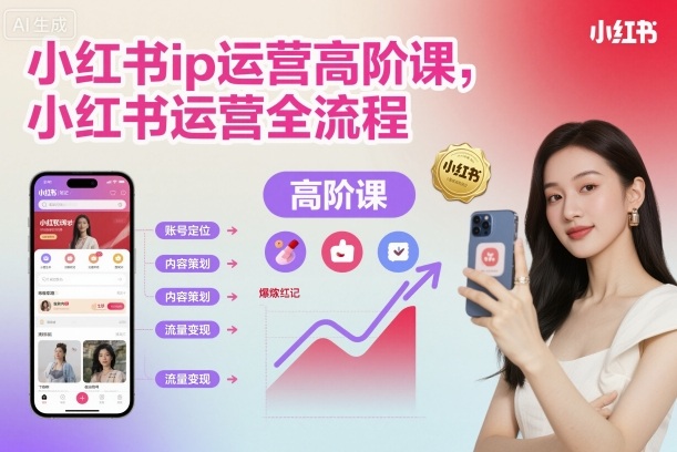 小红书ip运营高阶课，小红书运营全流程-网创项目总站
