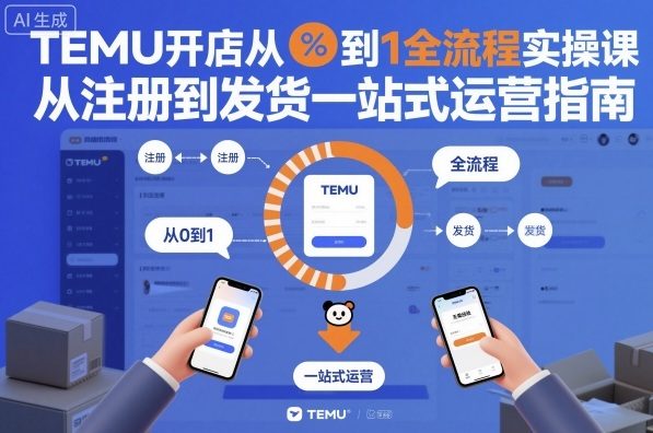 TEMU开店从0到1全流程实操课，从注册到发货一站式运营指南-网创项目总站