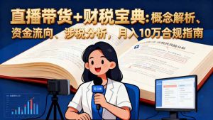 直播带货+财税宝典：概念解析、资金流向、涉税分析，月入10万合规指南-网创项目总站