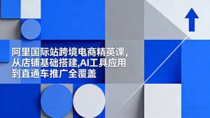 阿里国际站跨境电商精英课，从店铺基础搭建,AI工具应用到直通车推广全覆盖-网创项目总站