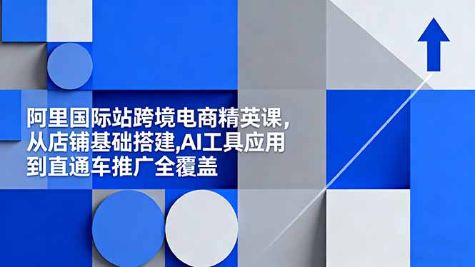 阿里国际站跨境电商精英课，从店铺基础搭建,AI工具应用到直通车推广全覆盖-网创项目总站