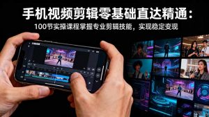 手机视频剪辑零基础直达精通：100节实操课程掌握专业剪辑技能，实现稳…-网创项目总站