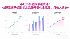 2025小红书水晶账号速成课：快速掌握从0-1水晶账号孵化全流程，月收入达2w-网创项目总站