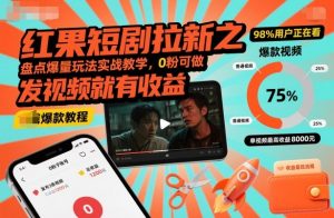 红果短剧拉新之盘点爆量玩法实战教学，0粉可做，发视频就有收益-网创项目总站