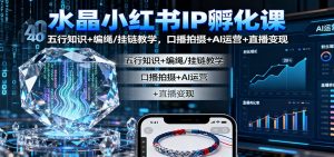 水晶小红书IP孵化课：五行知识+编绳/挂链教学，口播拍摄+AI运营+直播变现-网创项目总站
