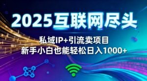 2025网创尽头王炸项目！私域IP+精准引流，新手小白在家躺賺日入1k，零经验也能上手【揭秘】-网创项目总站