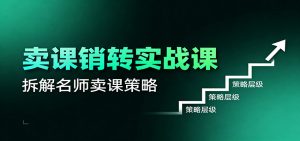 卖课销转实战课：卖课营销模型、销转公式、千万名师亿级卖课术-网创项目总站