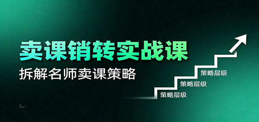 卖课销转实战课：卖课营销模型、销转公式、千万名师亿级卖课术-网创项目总站