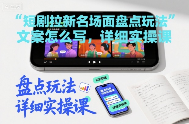 短剧拉新名场面盘点玩法文案怎么写，详细实操课-网创项目总站