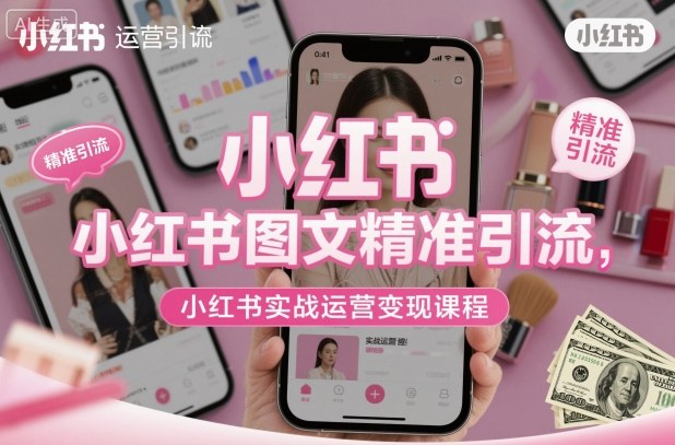 小红书图文精准引流，小红书实战运营变现课程-网创项目总站