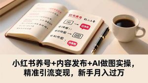 小红书养号+内容发布+AI做图实操，精准引流变现，新手月入过万-网创项目总站