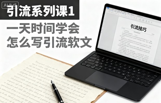引流系列课1，一天时间学会怎么写引流软文-网创项目总站