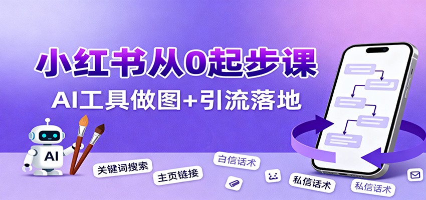 小红书引流从0起步，养号、内容发布、运营、AI工具做图，引流落地-网创项目总站