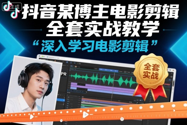 抖音某博主电影剪辑全套实战教学，深入学习电影剪辑-网创项目总站
