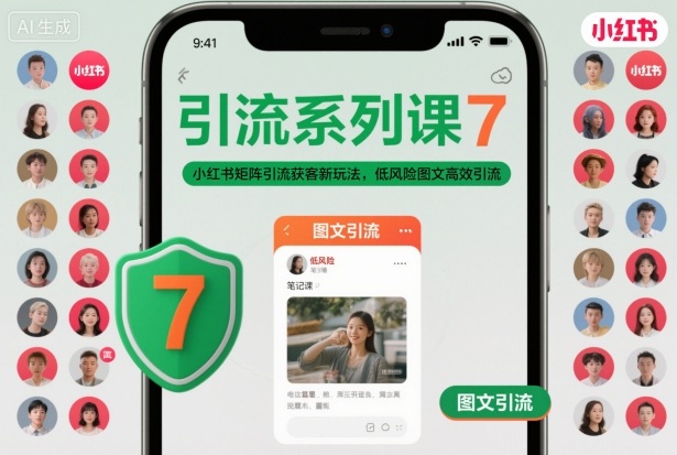 引流系列课7，小红书矩阵引流获客新玩法，低风险图文高效引流-网创项目总站