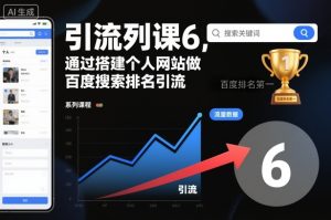 引流系列课6，通过搭建个人网站做百度搜索排名引流-网创项目总站