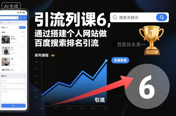 引流系列课6，通过搭建个人网站做百度搜索排名引流-网创项目总站